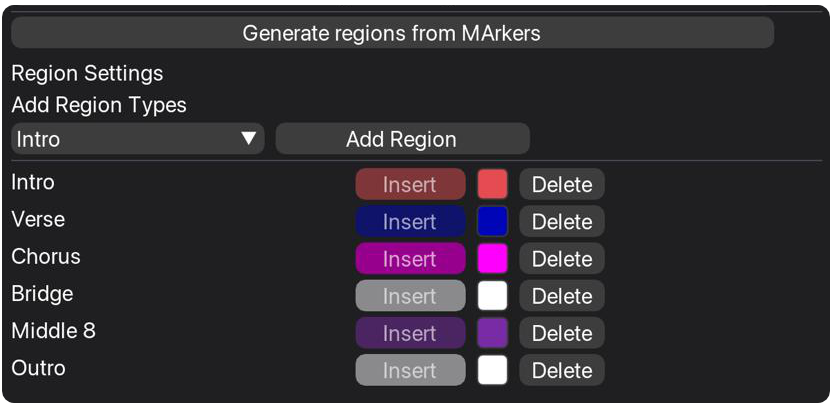Region Management Interface
