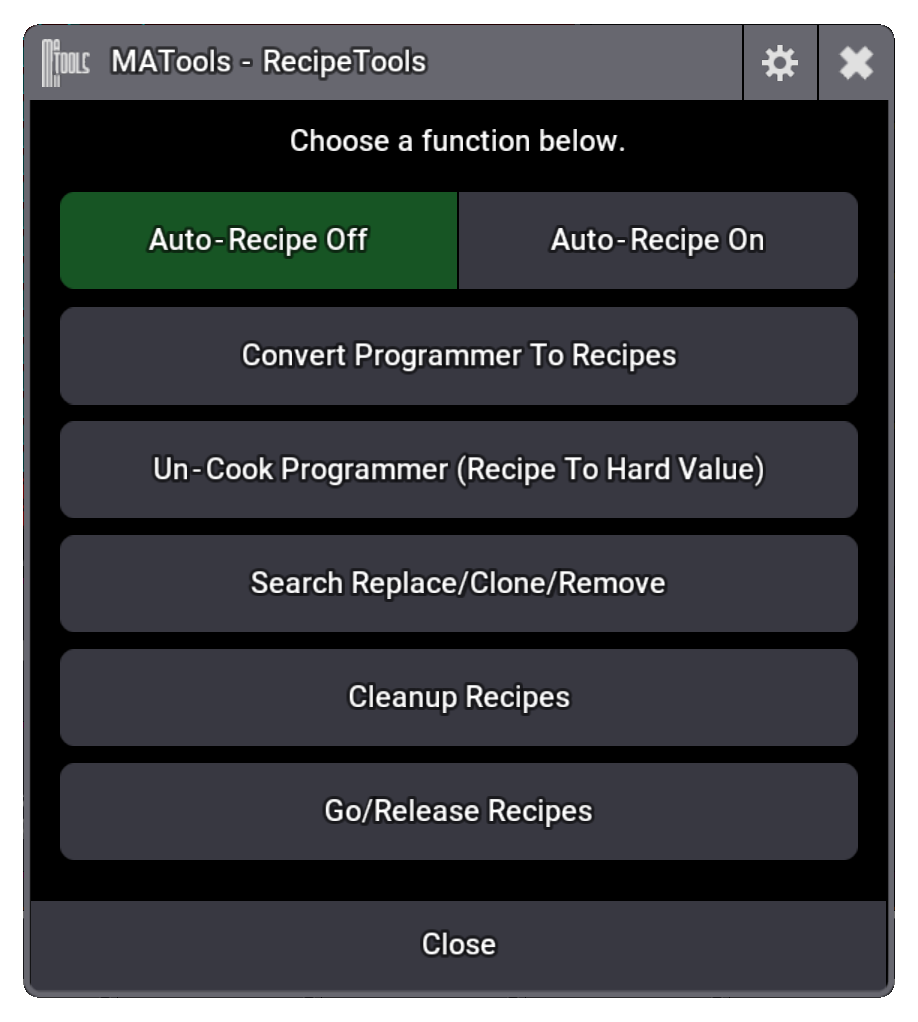 RecipeTools Interface