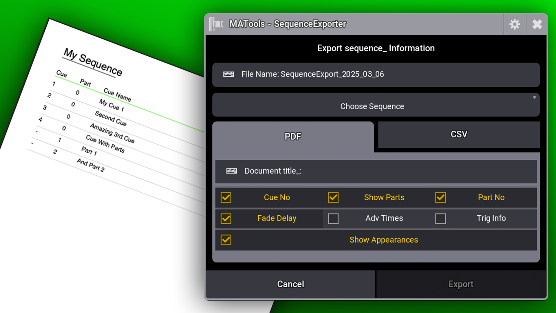 SequenceExporter Plugin Image